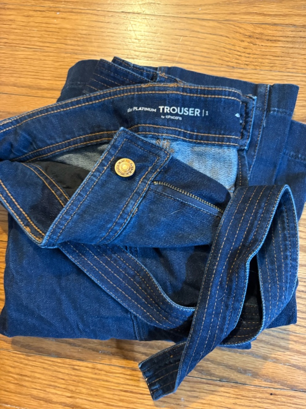 Chico's Size 1 Platinum Indigo Blue Trouser Jeans